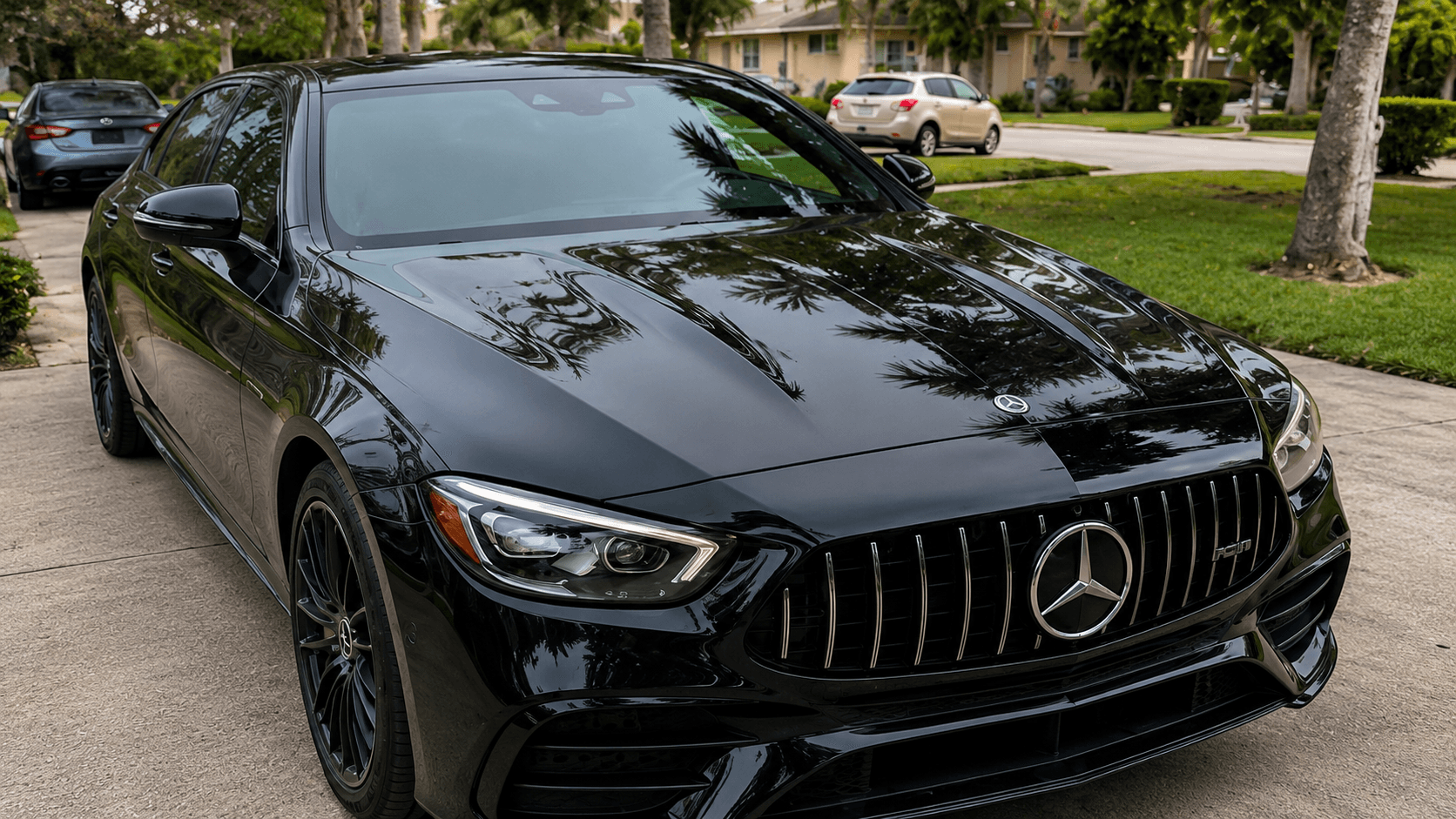 Mercedes AMG GT after Salt & Shines detailing - mirror shine finish